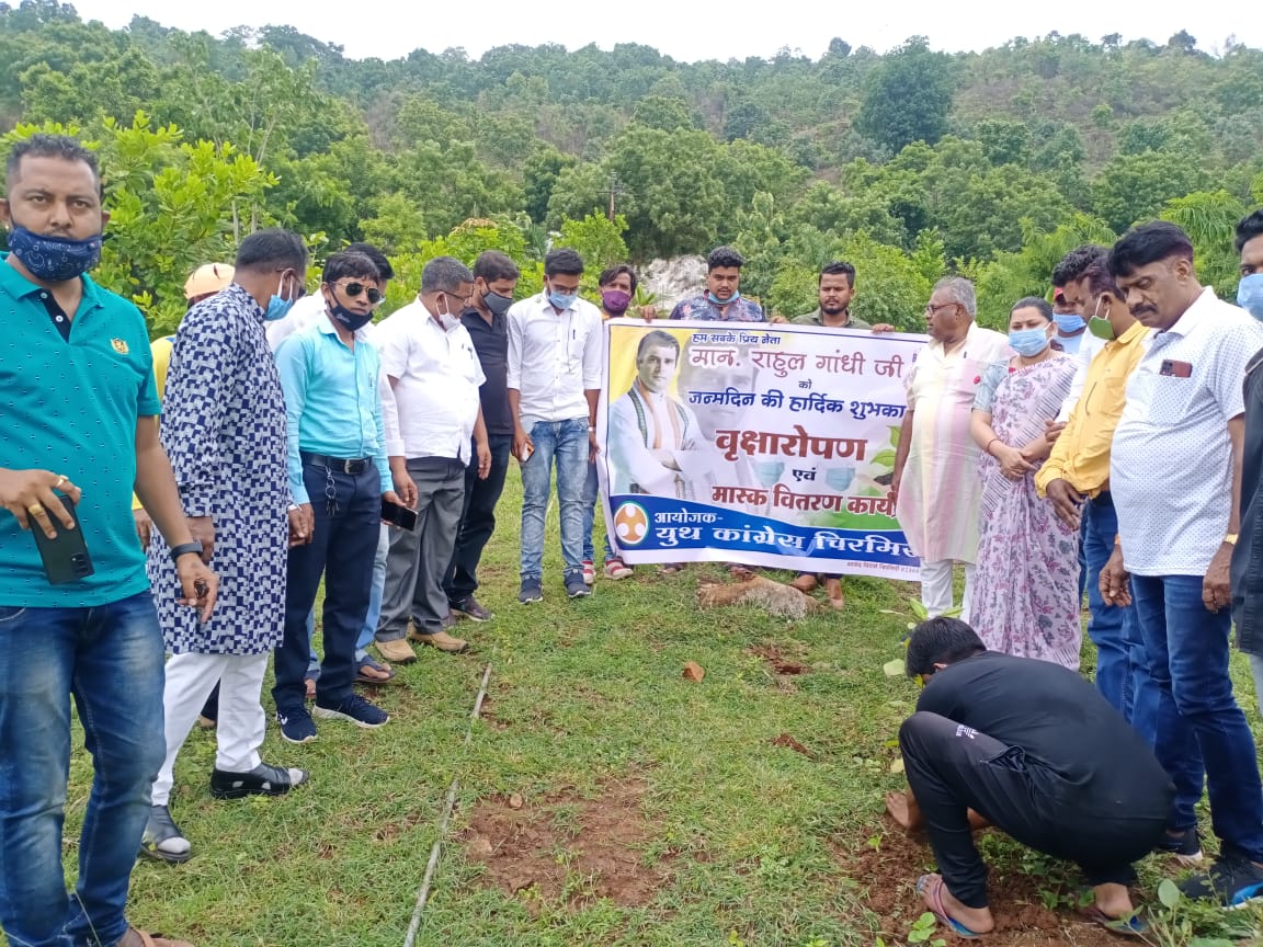 राष्ट्रीय कांग्रेस के पूर्व अध्यक्ष व सांसद राहुल गांधी के जन्मदिन पर कांग्रेसजनों ने किया वृक्षारोपण एवं मास्क का वितरण..