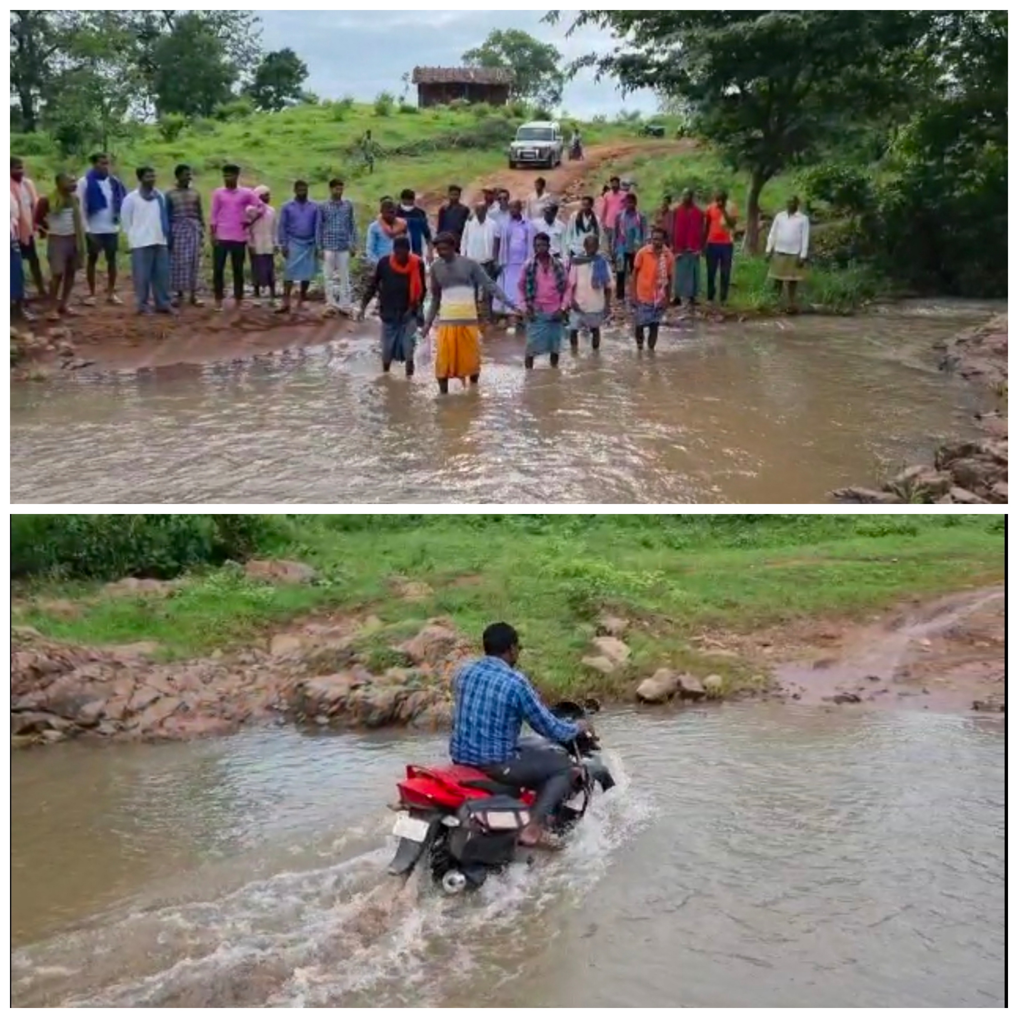 जान जोखिम में डालकर लोग कर रहे हैं नदी पार