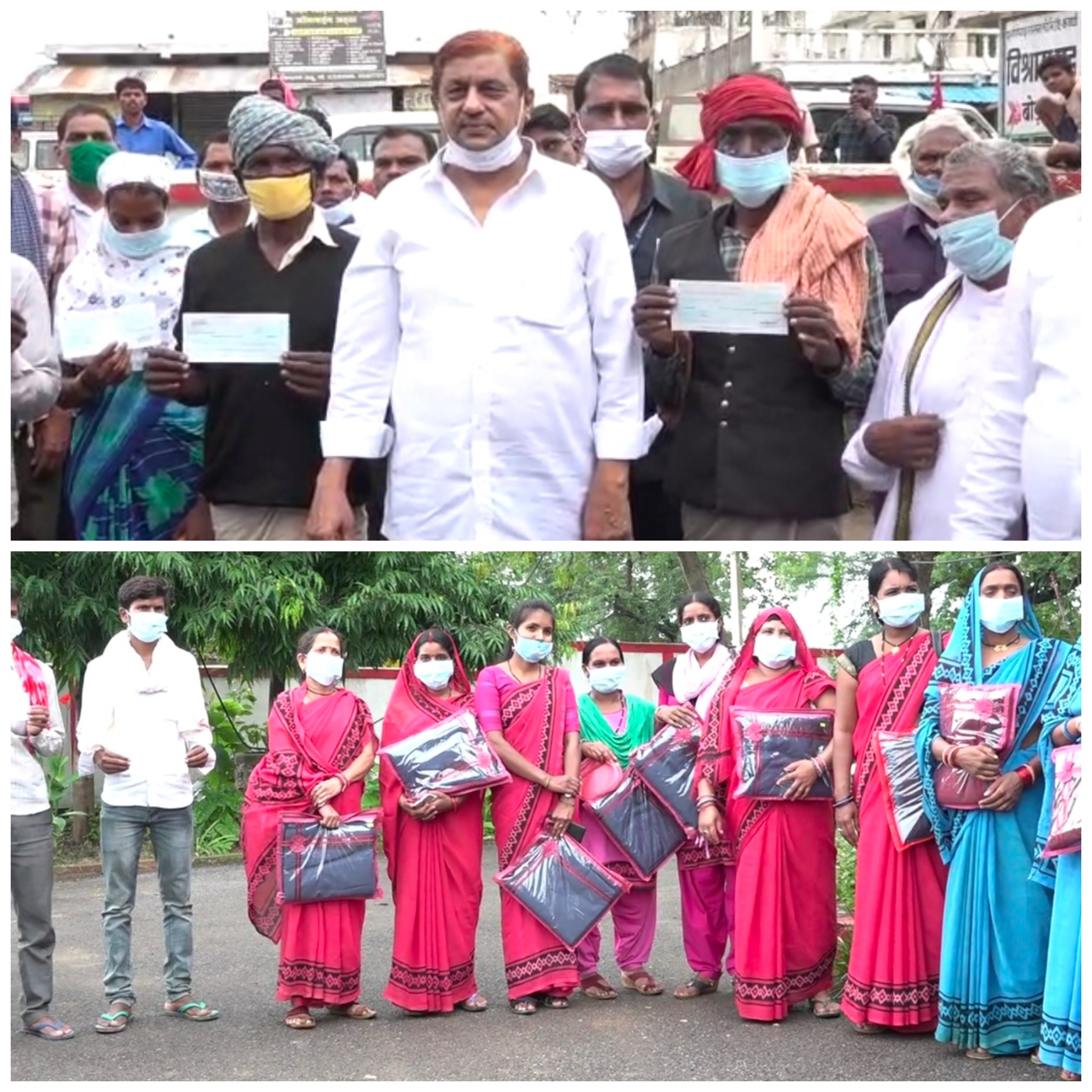 आंगनबाड़ी कार्यकर्ताओं एवं सहायिकाओं को  मंत्री ने किया साड़ी वितरण 