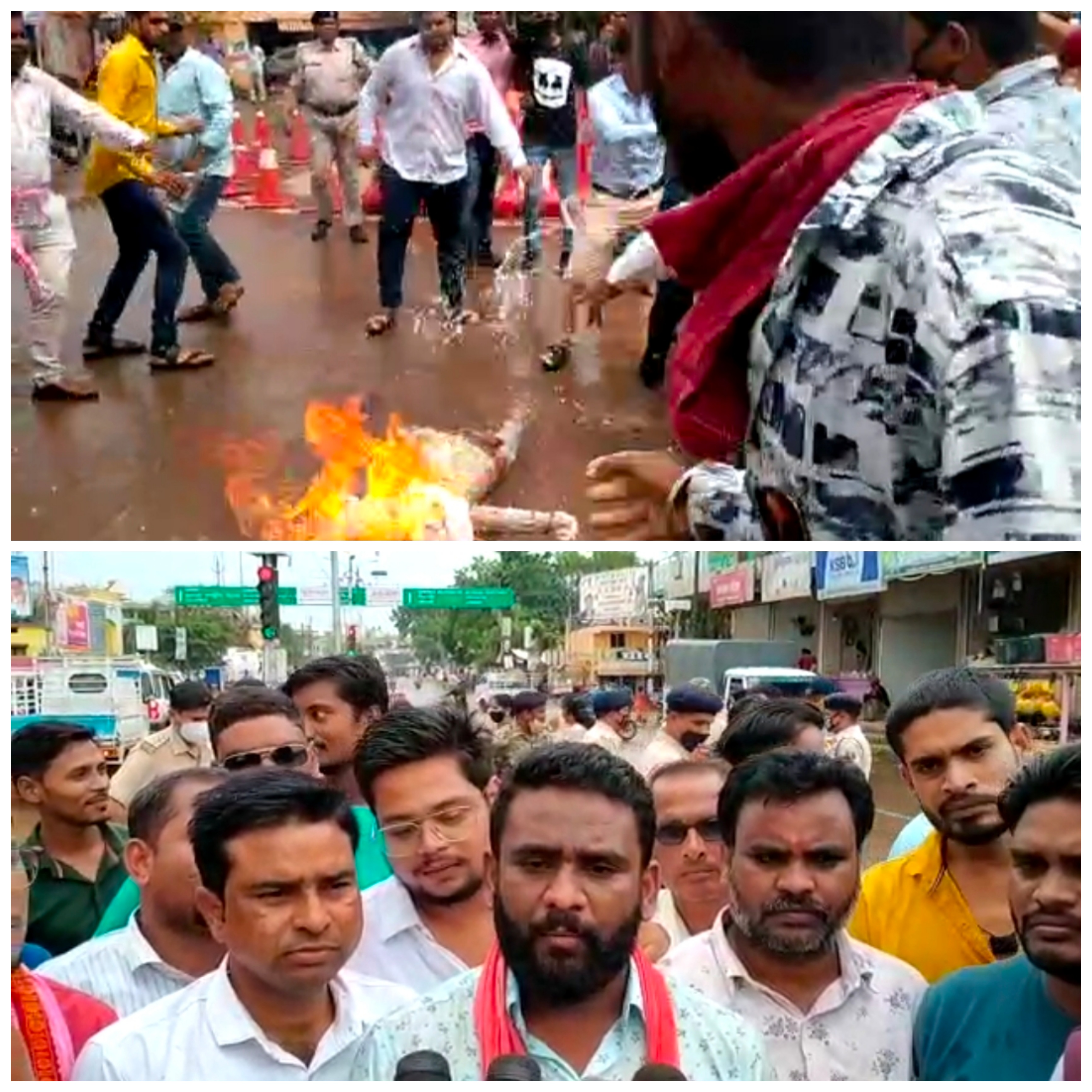 जोगी कांग्रेस ने PM. CM  का फूंका पुतला