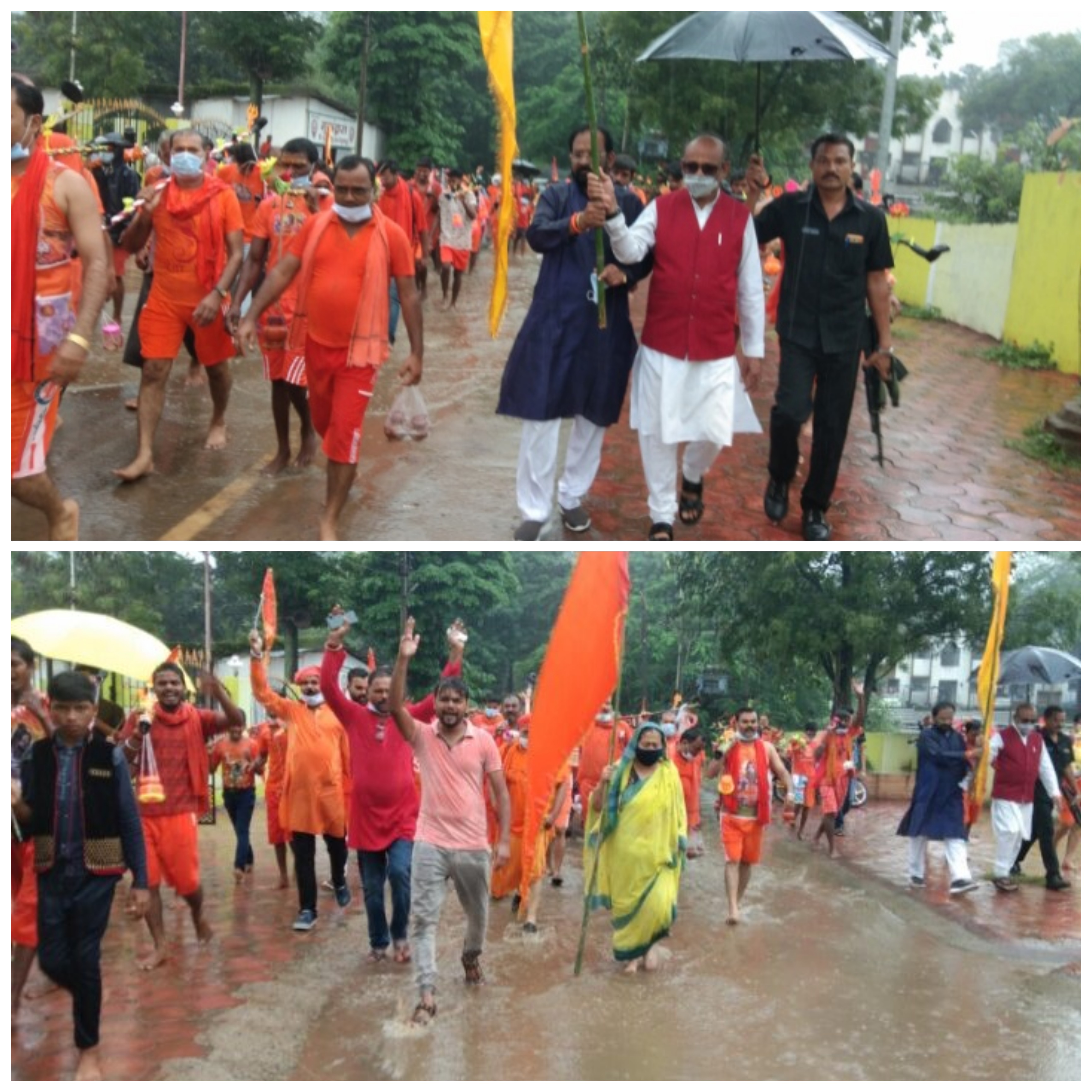 संसदीय सचिव अंबिका सिंहदेव पूर्व श्रम मंत्री भैया लाल राजवाड़े एवं शैलेश शिवहरे एवं समस्त कावर यात्रा में निकल पड़ी छुरी पहाड़ धाम की ओर।  