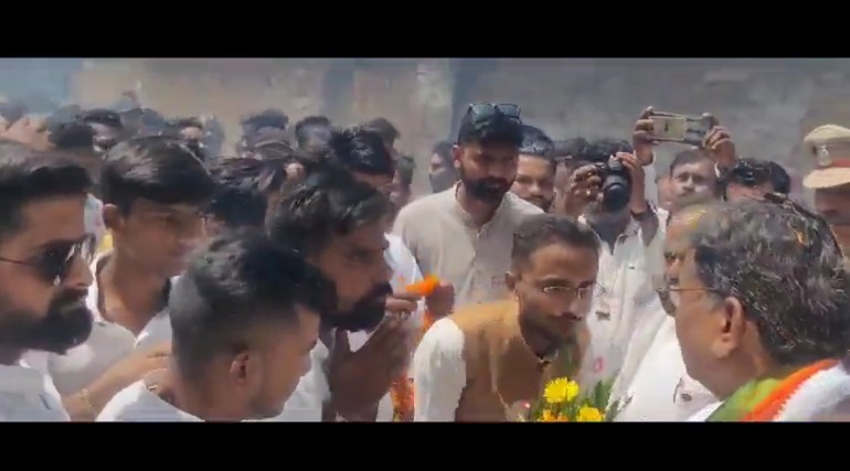 छत्तीसगढ़ विधानसभा अध्यक्ष चरणदास महंत का  हुआ भव्य स्वागत