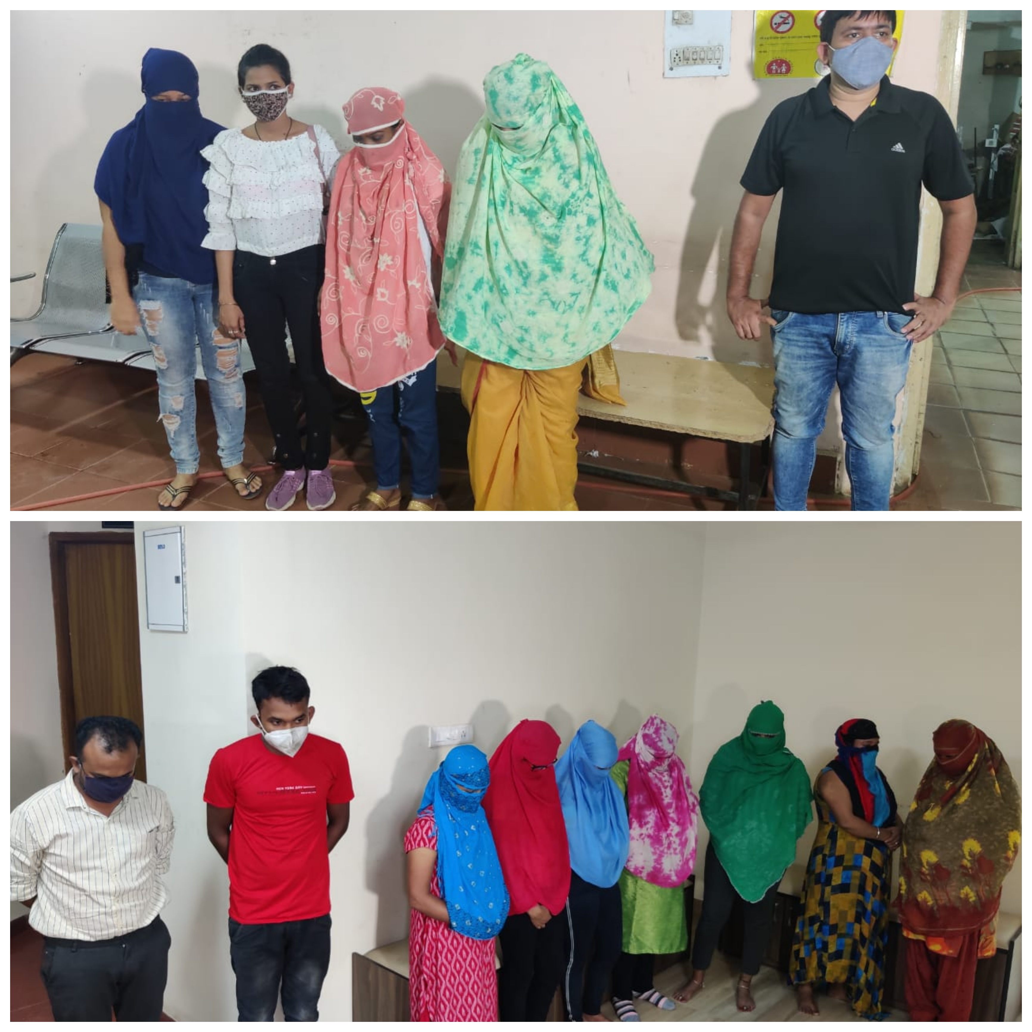 देह व्यापार करते  महिलाओं व पुरूषों सहित कुल 14 गिरफ्तार