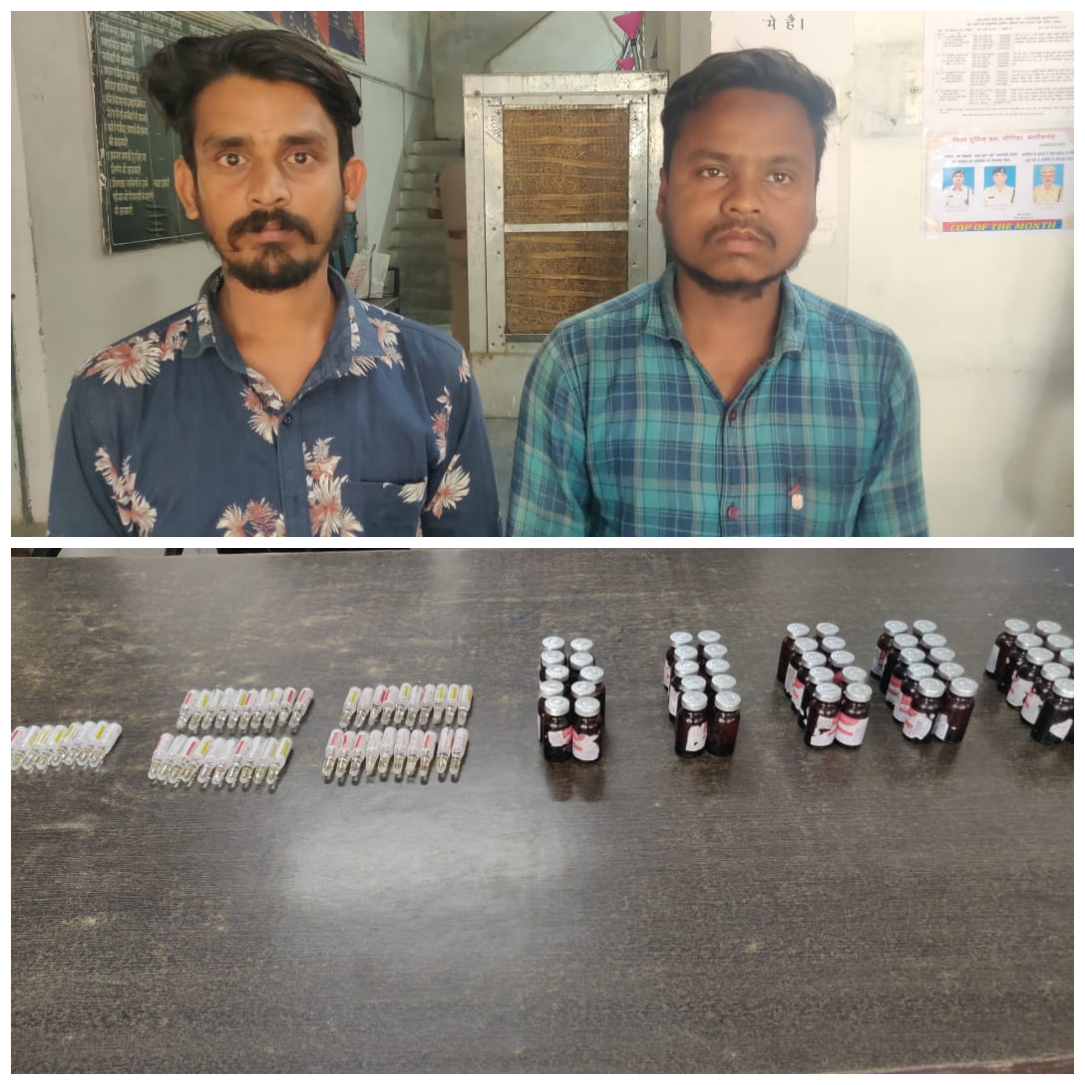 चोरी की मोटरसाइकिल में नशीले इंजेक्शन की तस्करी करने वाले दो आरोपी गिरफ्तार