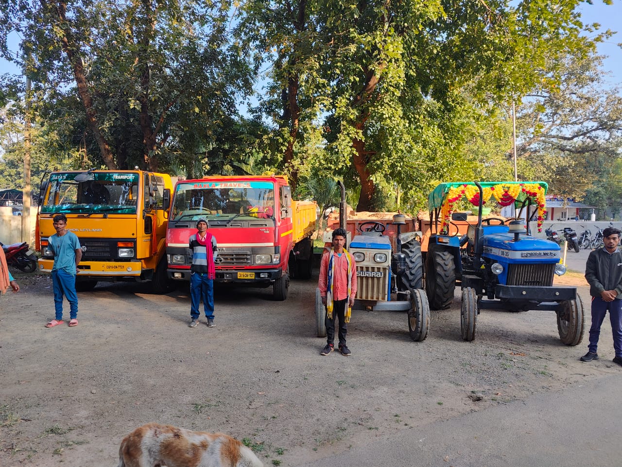 कोरिया पुलिस द्वारा अवैध रेत परिवहन करते 8 वाहनों पर कार्यवाही कर किया गया जप्त