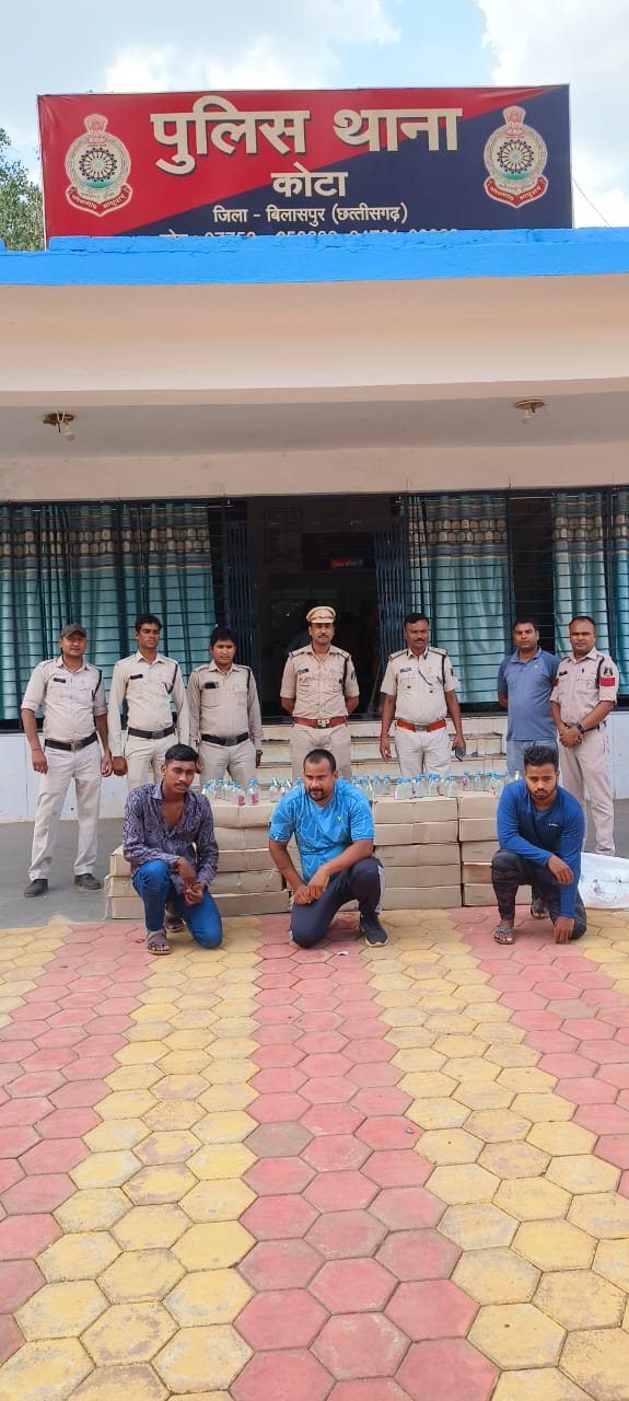 अवैध रूप से 26 पेटी देसी प्लेन शराब के साथ तीन आरोपियों को कोटा पुलिस ने किया गिरफ्तार, 