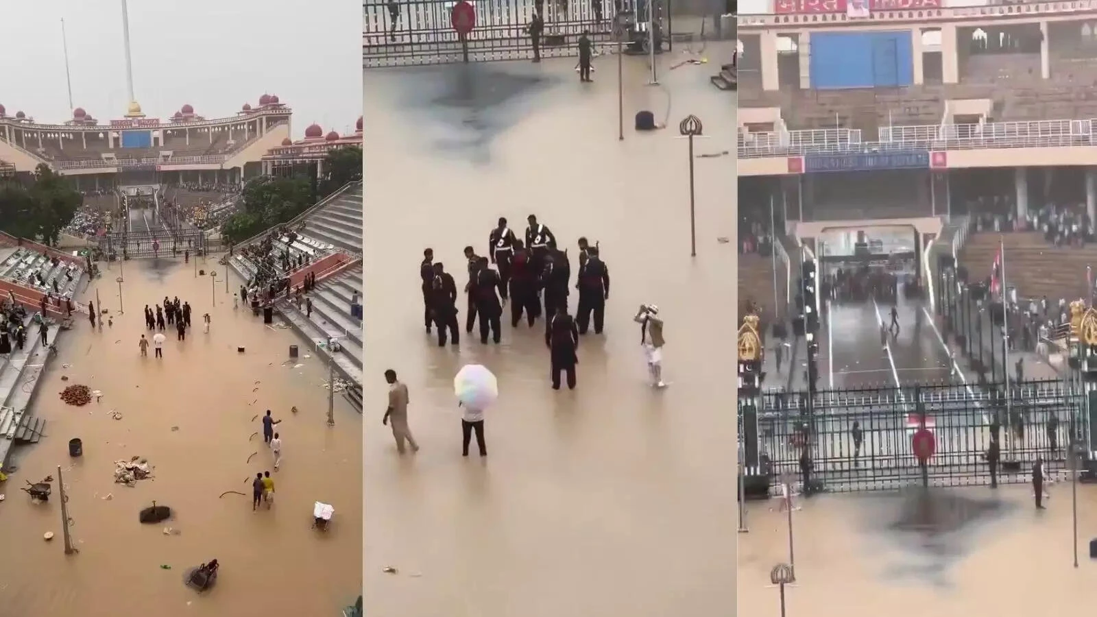 वाघा बॉर्डर पर पाकिस्तान के परेड ग्राउंड में पानी ही पानी, वीडियो वायरल होने पर भारत को ठहराया जिम्मेदार