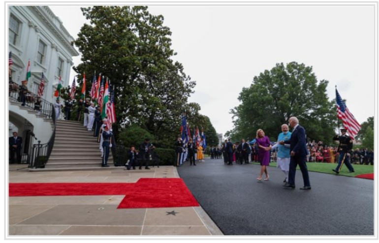 व्हाइट हाउस आगमन समारोह में प्रधानमंत्री के वक्तव्य का मूल पाठ