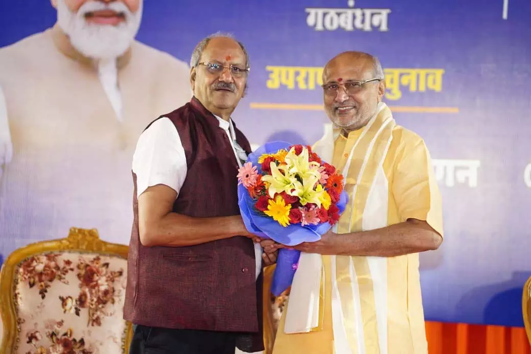 सांसद बृजमोहन अग्रवाल ने नए उपराष्ट्रपति सी.पी. राधाकृष्णन को दी जीत पर बधाई