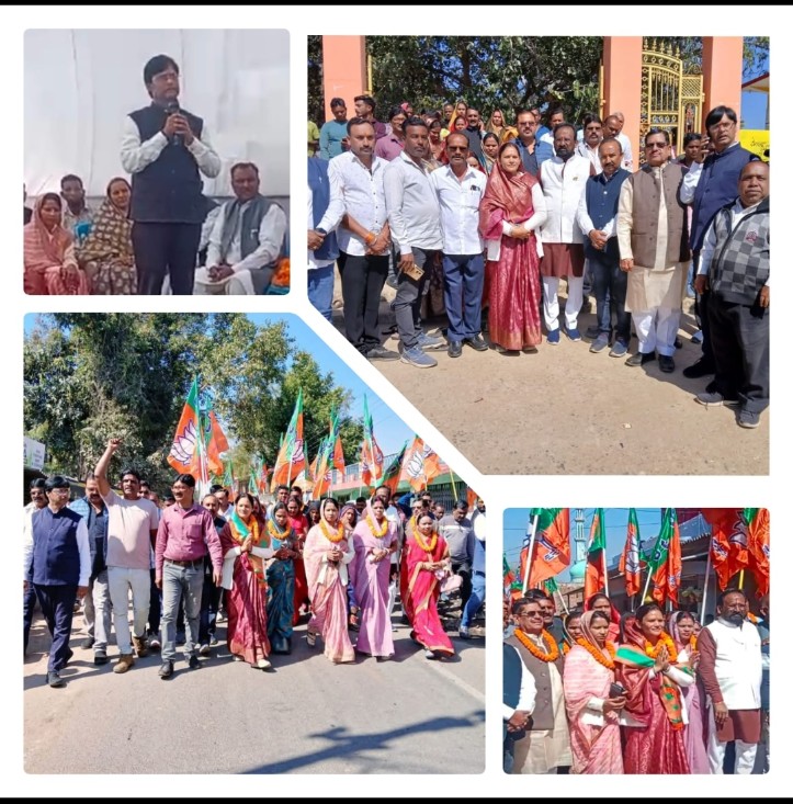 पटना नगर पंचायत अध्यक्ष की भाजपा प्रत्याशी गायत्री सिंह के नामांकन रैली में उमड़ा जन सैलाब  हजारों की संख्या में भाजपा कार्यकर्ता  क्षेत्रीय आमजन व समर्थक हुए शामिल,,सामूहिक कराया नामांकन 