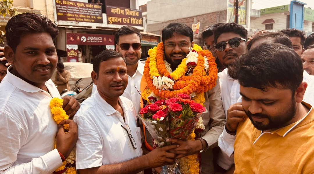 सिमगा में भाजयुमो प्रदेशाध्यक्ष राहुल योगराज टिकरिहा का जोरदार स्वागत