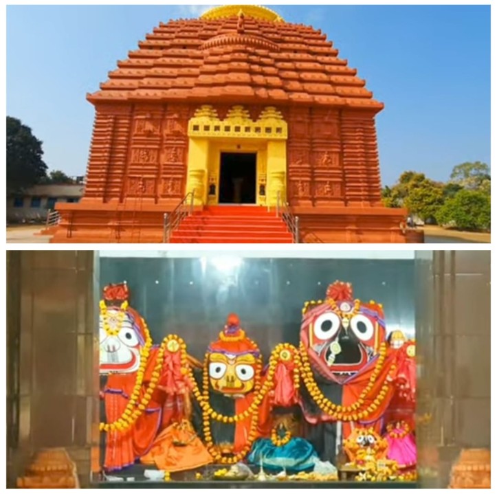 विश्वविख्यात पूरी जगन्नाथ मंदिर के अनुरूप ही दिखता है, यह मंदिर अपनी सुंदर वास्तुकला और अद्वितीय डिज़ाइन के लिए पहचाना जाता है