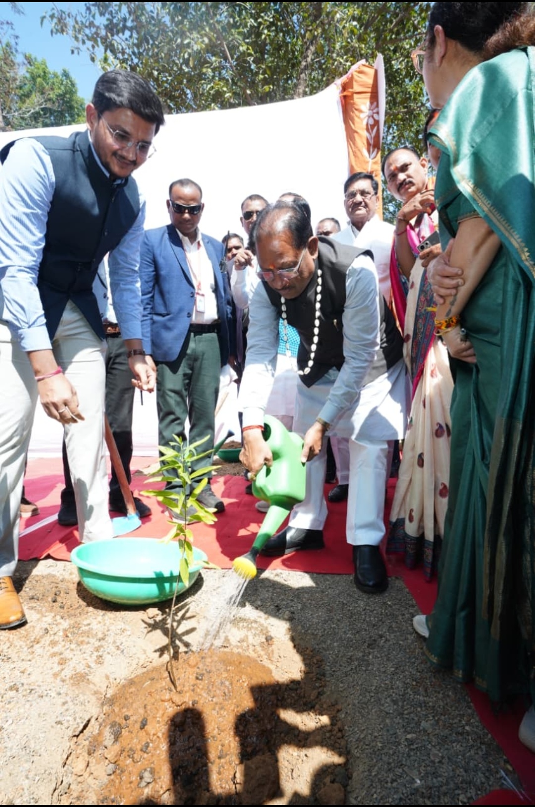 मुख्यमंत्री श्री विष्णु देव साय ने लगाया सफेद चंदन का पौधा